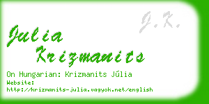 julia krizmanits business card