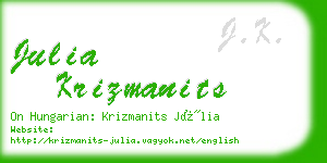 julia krizmanits business card